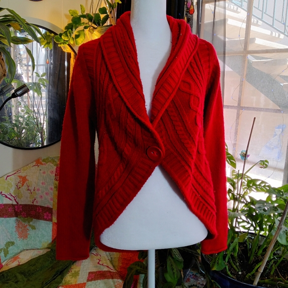 St. John's Bay Sweaters - St. John's Bay red circle sweater